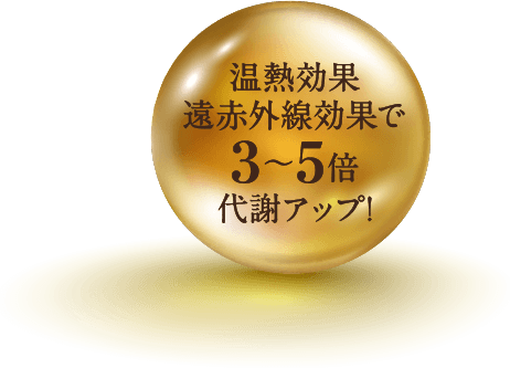 温熱効果赤外線効果で3～5倍代謝アップ！